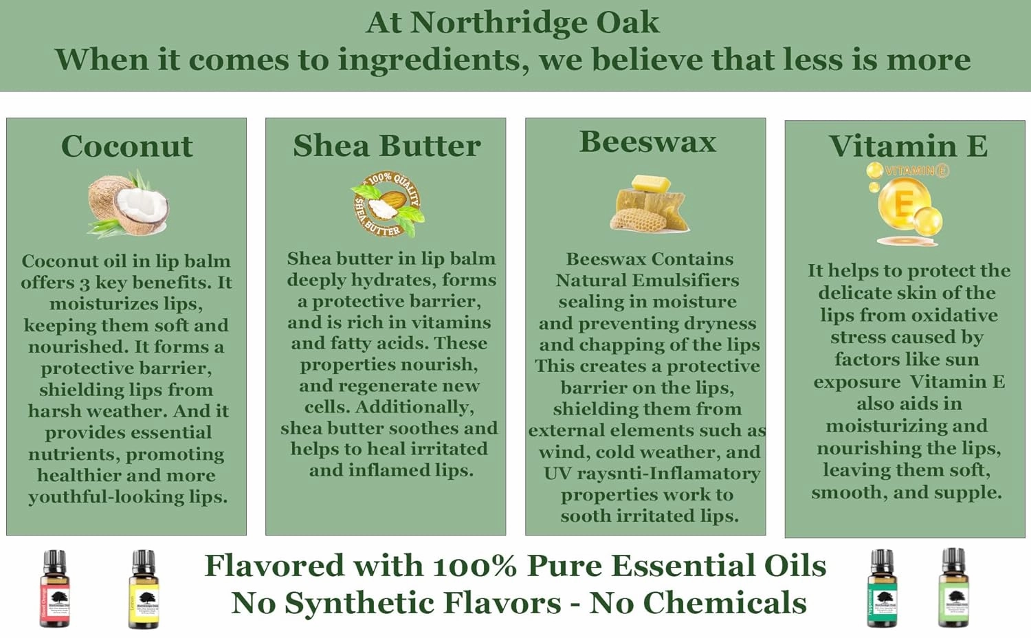 100% All Natural Lip Balm - Peppermint 5 Pack