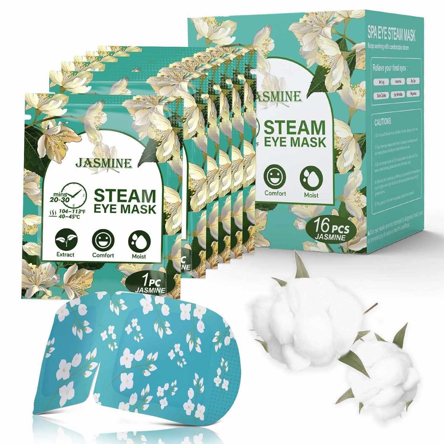 16 Packs Steam Eye Masks for Dry Eyes, SPA Warm Eye Mask, Relief Eye Fatigue Hot Sleep Eye Mask for Puffy Eyes Mask, Disposable Moist Heating Compress Pads for Sleeping, Christmas Gift, Unscented