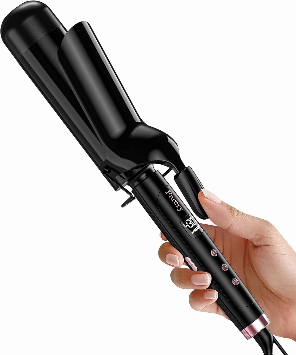 2 inch Curling Iron For Long Hair, Lightweight Large Barrel Curling Iron 2 Inch, Ceramic Curling Wand Infused Argan Oil & Keratin for Bouncy Big Curls, 9 Temps Digital Display & Lock Key, Glove