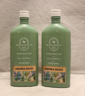 2 Pack SHOWER GEL WASH ALOE VITAMIN E 10 OZ (Sandalwood Eucalyptus Mandarin Body Wash & Foam Bath)