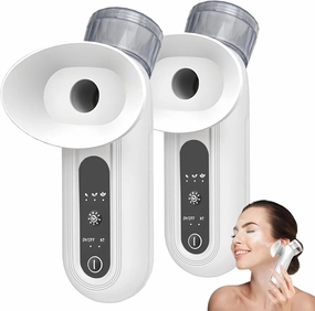 2 Pcs Eye Steamer, Nano Eye Mist Steam Sprayer, Cold & Hot Compress Modes, 3 Levels Adjustable Temperature, Relieve Eye Fatigue, Moisturizing and Soothing, for Dry Eyes