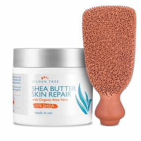 2-Sided Foot Scrubber & Shea Butter Skin Repair Cream Bundle