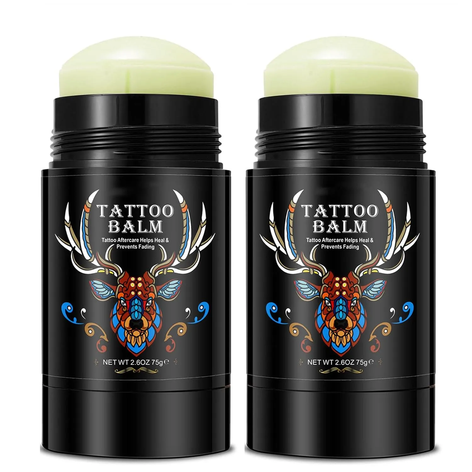 2pack Tattoo Aftercare Butter Balm, 2.6 oz, Old & New Tattoo Moisturizer Healing Brightener for Color Enhance, Natural Organic Tattoo Cream