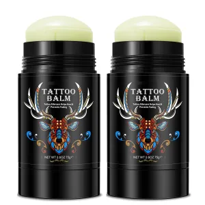 2pack Tattoo Aftercare Butter Balm, 2.6 oz, Old & New Tattoo Moisturizer Healing Brightener for Color Enhance, Natural Organic Tattoo Cream