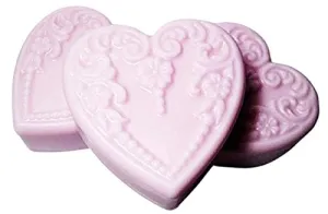 3 Pc Xtra Lg Heart shaped Carnation Scented Soap Set - Shea Butter Goat Milk Soap