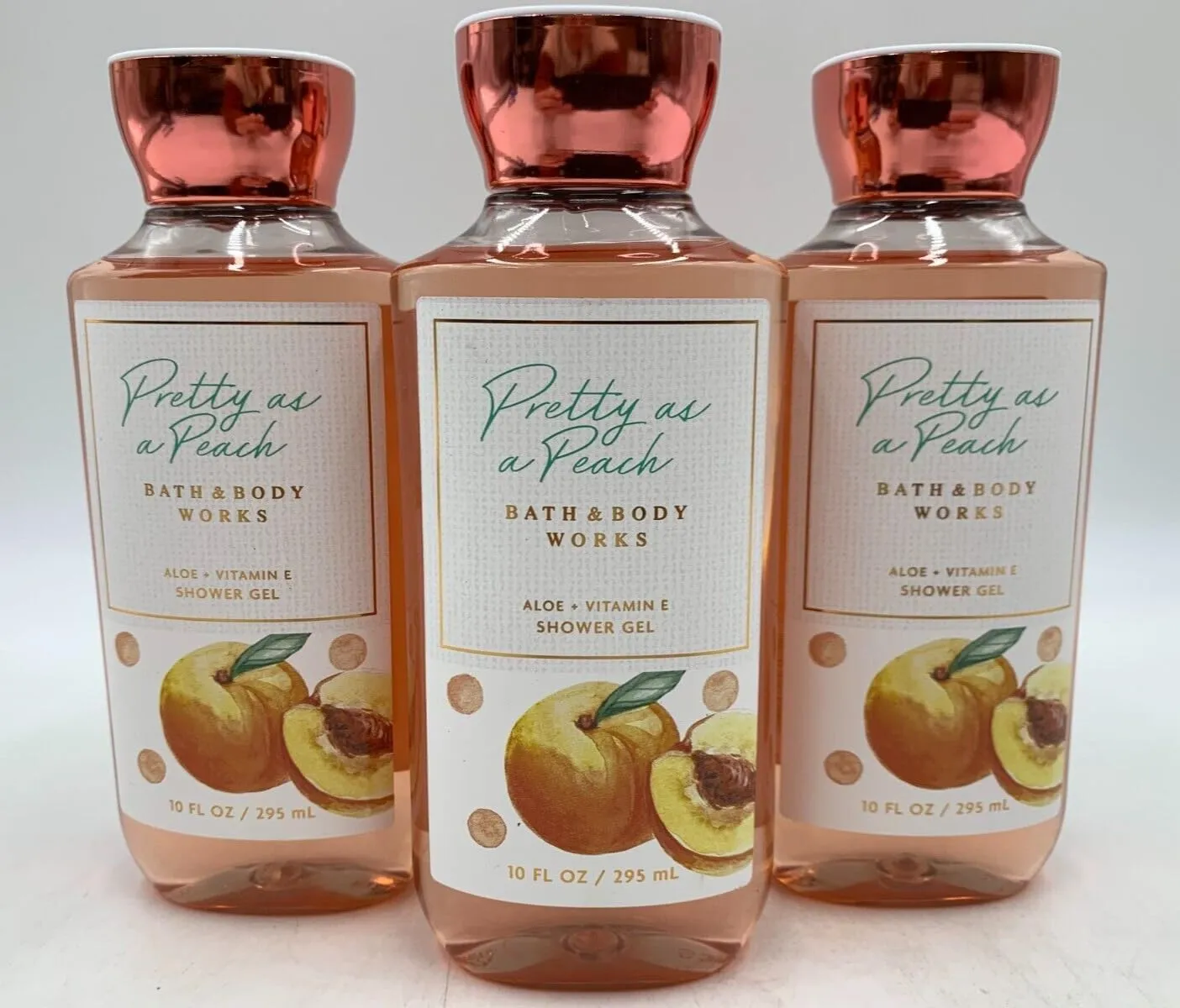 3 Pretty As A Peach Aloe Vitamin E Shower Gel bath body 10 fl oz