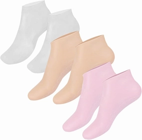 3Pairs Moisturizing Socks for Dry Cracked Feet Elastic Spa Socks with Foot Lotion Infusion for Exfoliation and Repair for Home Pedicure Care Present for Friends and Family