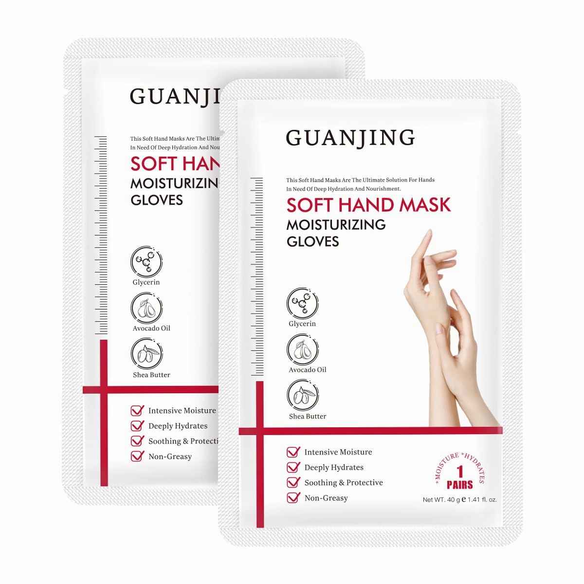 72-Hour Moisture Lock Hand Mask Moisturizing Gloves with Shea Butter, 2 Pairs-Avocado Oil & Hyaluronic Acid – Deep Repair & Hydration for Dry, Cracked Hands