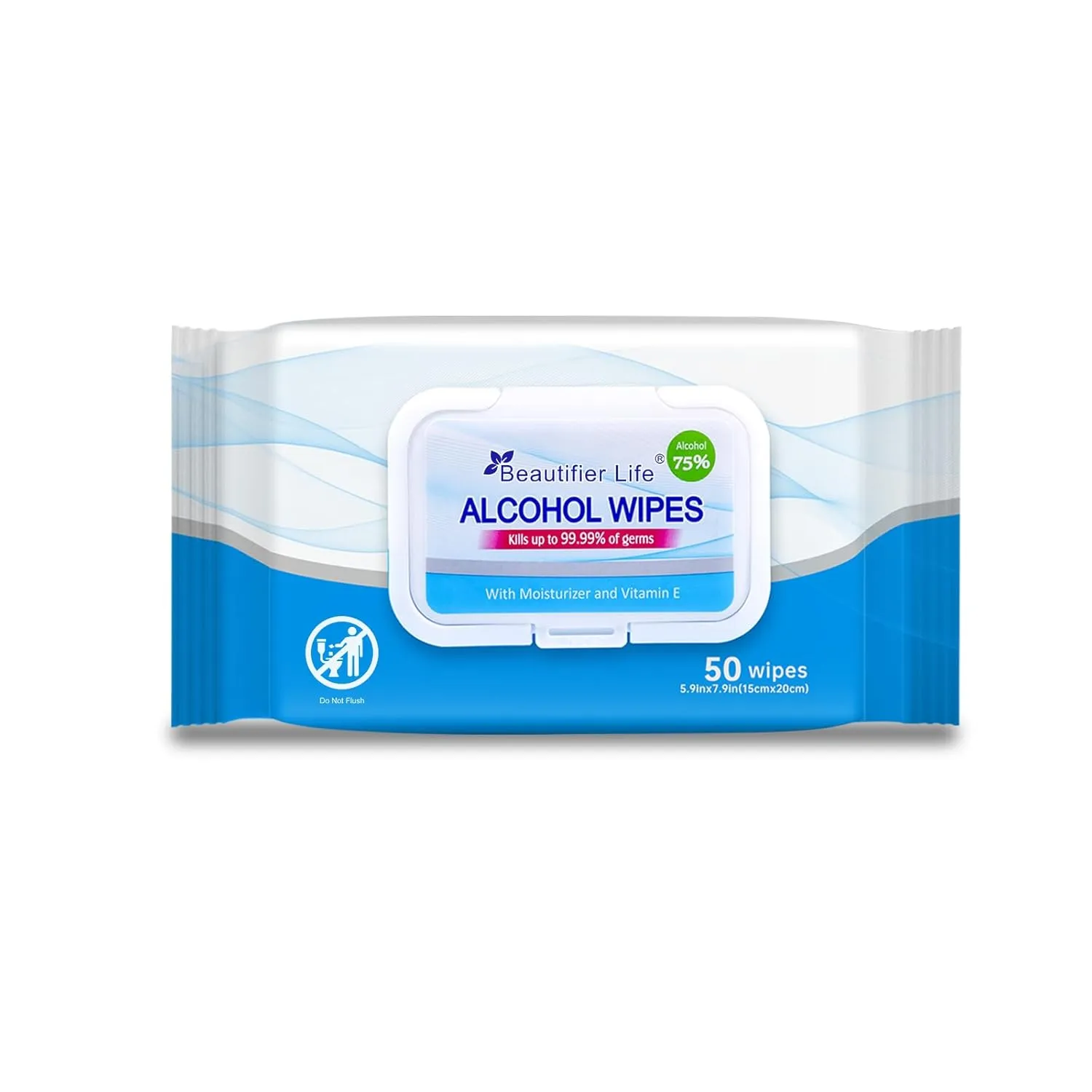75% Alcohol Wet Hand Sanitizing Wipes - With Aloe, Moisturizer, and Vitamin E Formula - Premium Sanitizer for Travel, Home, Office, and School Use (Aloe, 200)