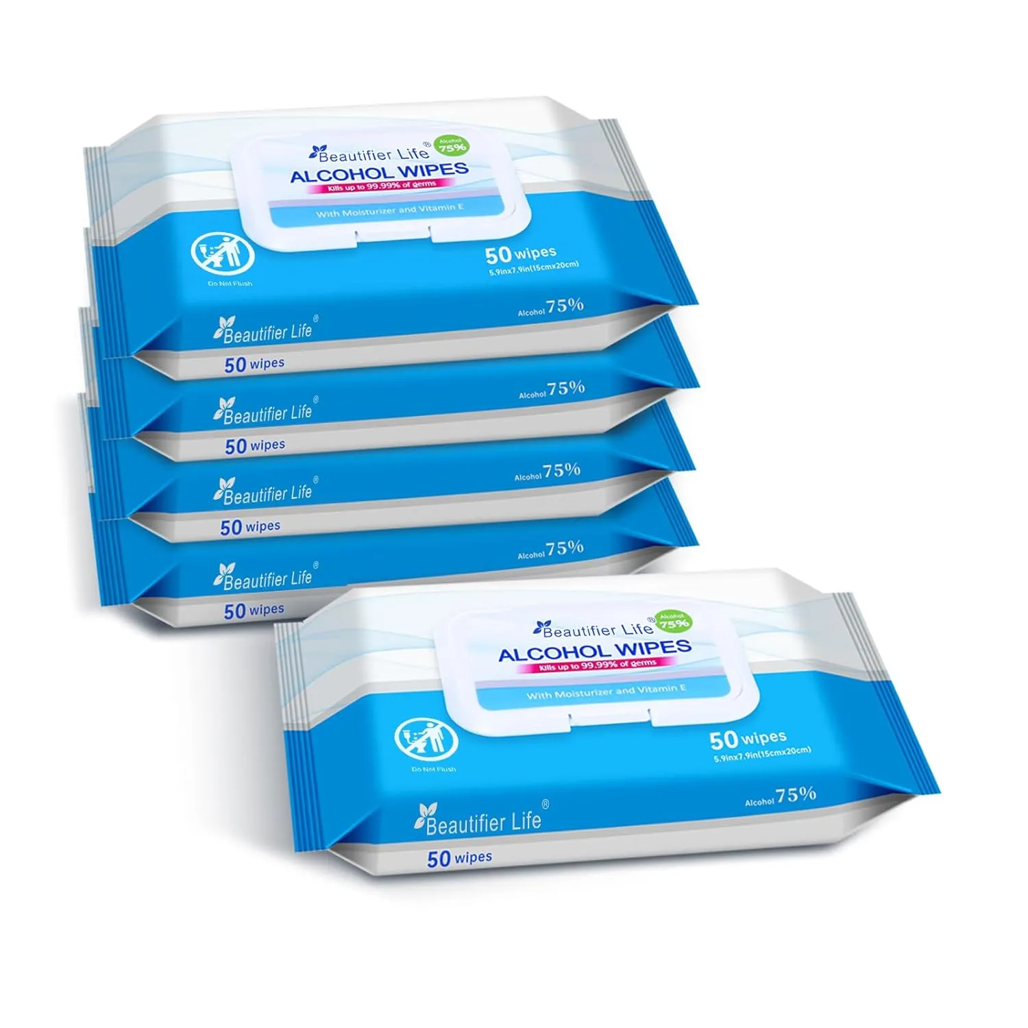 75% Alcohol Wet Hand Sanitizing Wipes - With Aloe, Moisturizer, and Vitamin E Formula - Premium Sanitizer for Travel, Home, Office, and School Use (Aloe, 200)