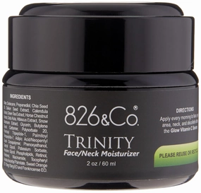 826 & Co. Trinity Face & Neck Hydrating Moisturizer with, Peptides, Snow Mushroom and Centella Asiatica for Skin Protection, Rejuvenation & Fine Lines & Wrinkles 2 Ounce