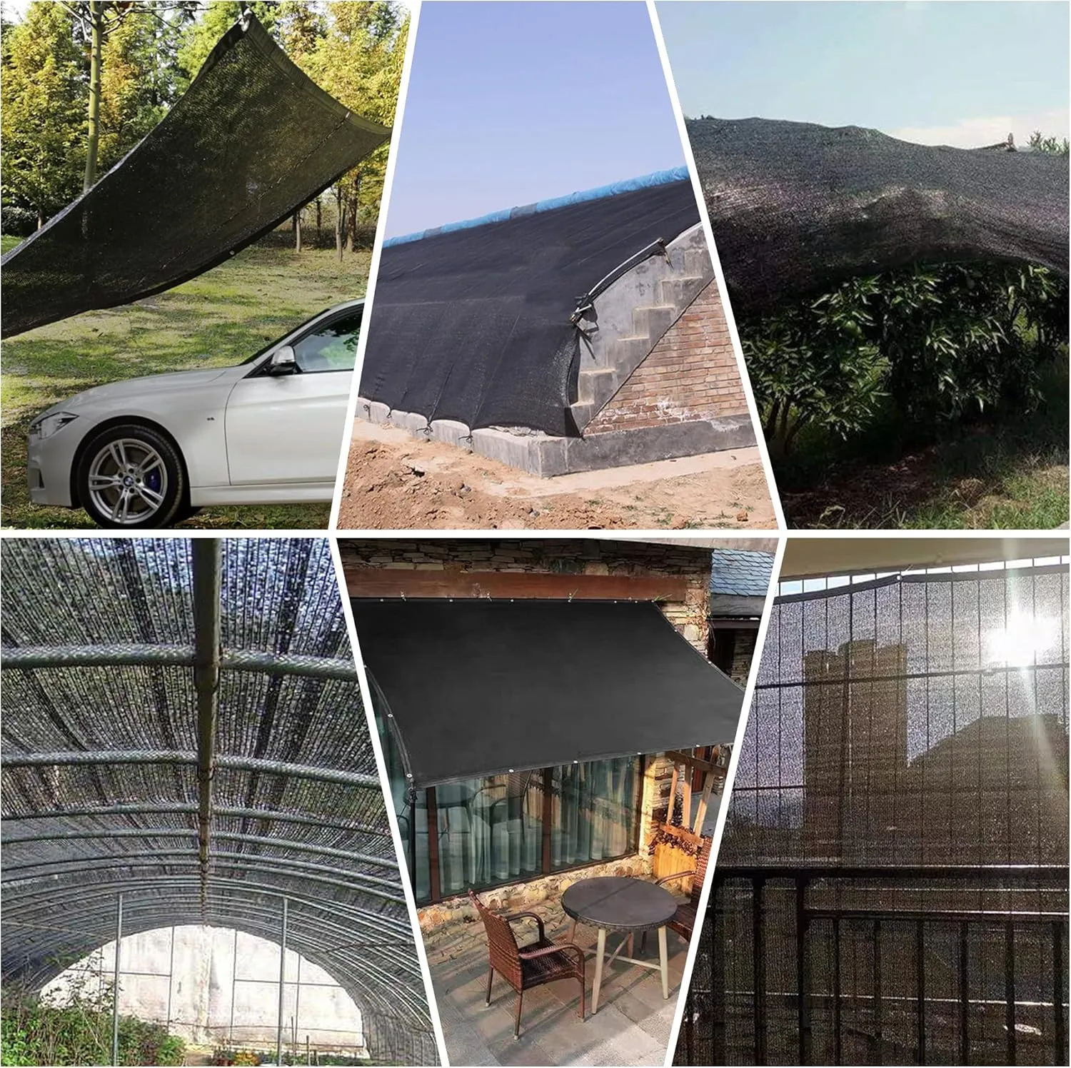 90% Black Sunblock Shade Cloth, UV Resistant Sun Shade Canopy with Grommets, 10 ft x 16.5 ft Outdoor Shade Mesh Cover Tarp for Garden, Greenhouse, Pergola, Backyard, Patio, Flowers Plants
