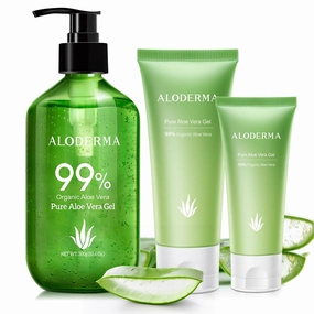 99% Pure Aloe Vera Gel Set - 4 Pieces - 2 pcs x 300g Aloe Vera Gel, 114g Aloe Vera Gel & 45g Aloe Vera Gel