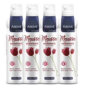 ABOVE Mousse Hidratante, 4 pcs - Soothing, Refreshing Lotion for Dry Skin - Silky Touch Body Lotion - Instant Absorption - Floral, Fruity Fragrance