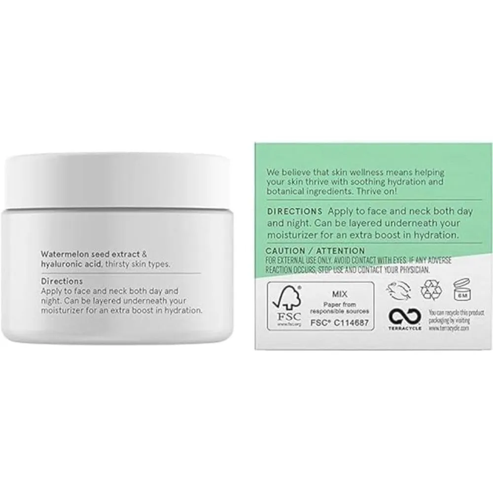 Acure Ultra Hydrating Facial Gel Cream, 100% Vegan, Intensely Moisturizing with Watermelon Seed Extract & Hyaluronic Acid, White