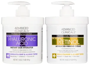 Advanced Clinicals Hyaluronic Acid Hydrating Cream   Retinol Firming Cream Set