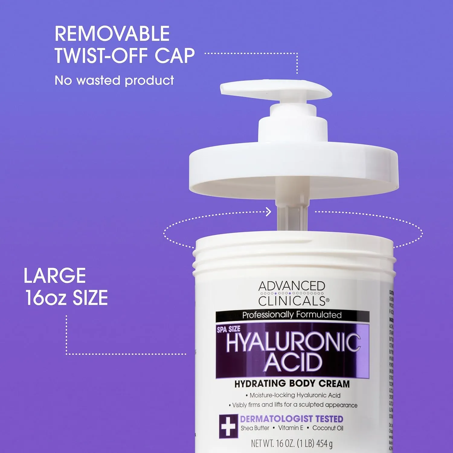 Advanced Clinicals Hyaluronic Acid Moisturizer Body Cream   Hyaluronic Acid Serum 2PC Skin Care Set | Face Serum & Body Lotion Help Diminish Appearance Of Wrinkles, Fine Lines, & Dry Skin, 2PC Bundle