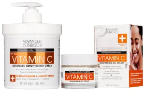 Advanced Clinicals Vitamin C Brightening Cream   Vitamin C Brightening Face Gel Cream Set