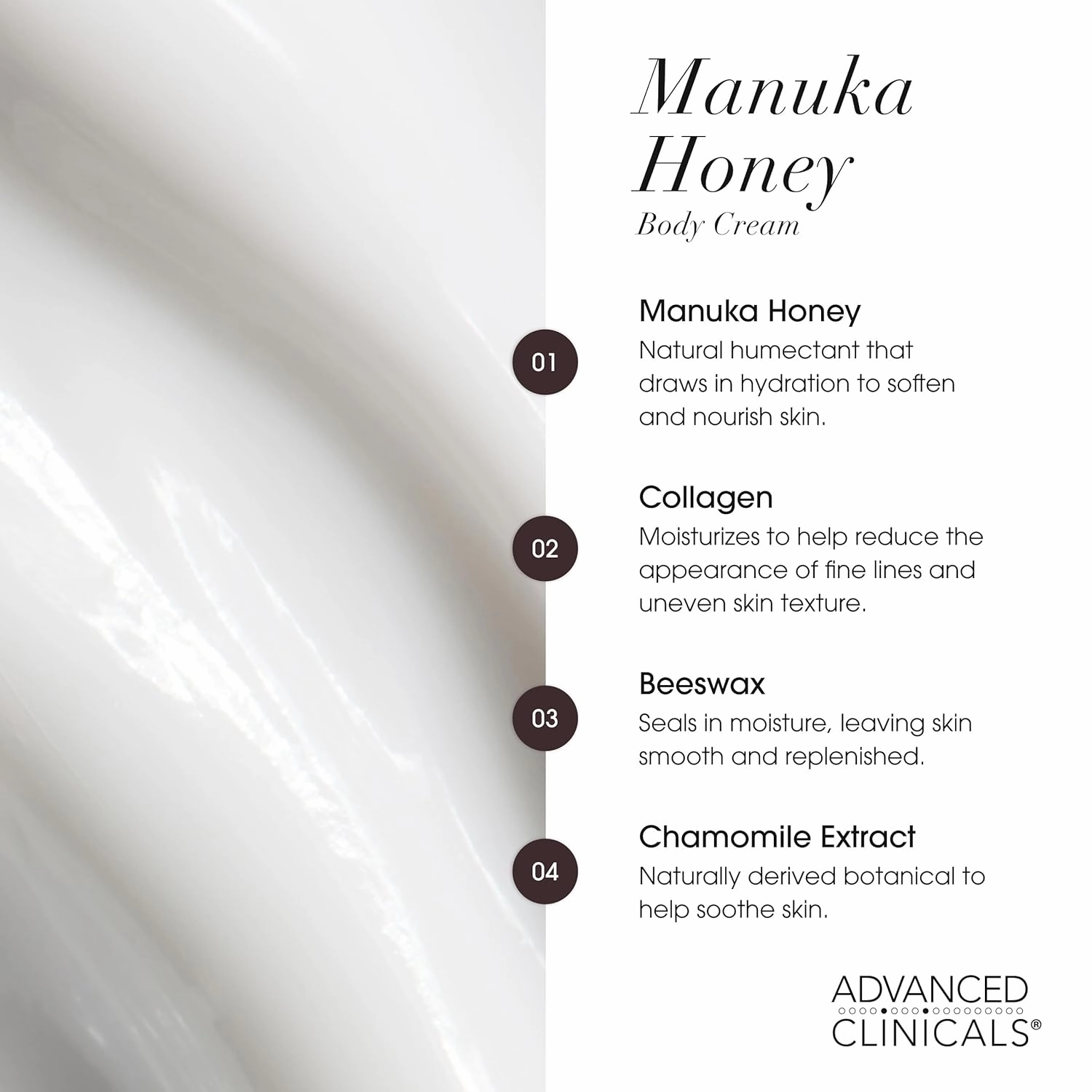 Advanced Clinicals Vitamin C Brightening Cream   Manuka Honey Body Lotion & Face Moisturizer 2pc Skincare Set For Women & Men | Body Butter Creams Help Reduce Appearance Of Dark Spots & Dry Skin, 2pc