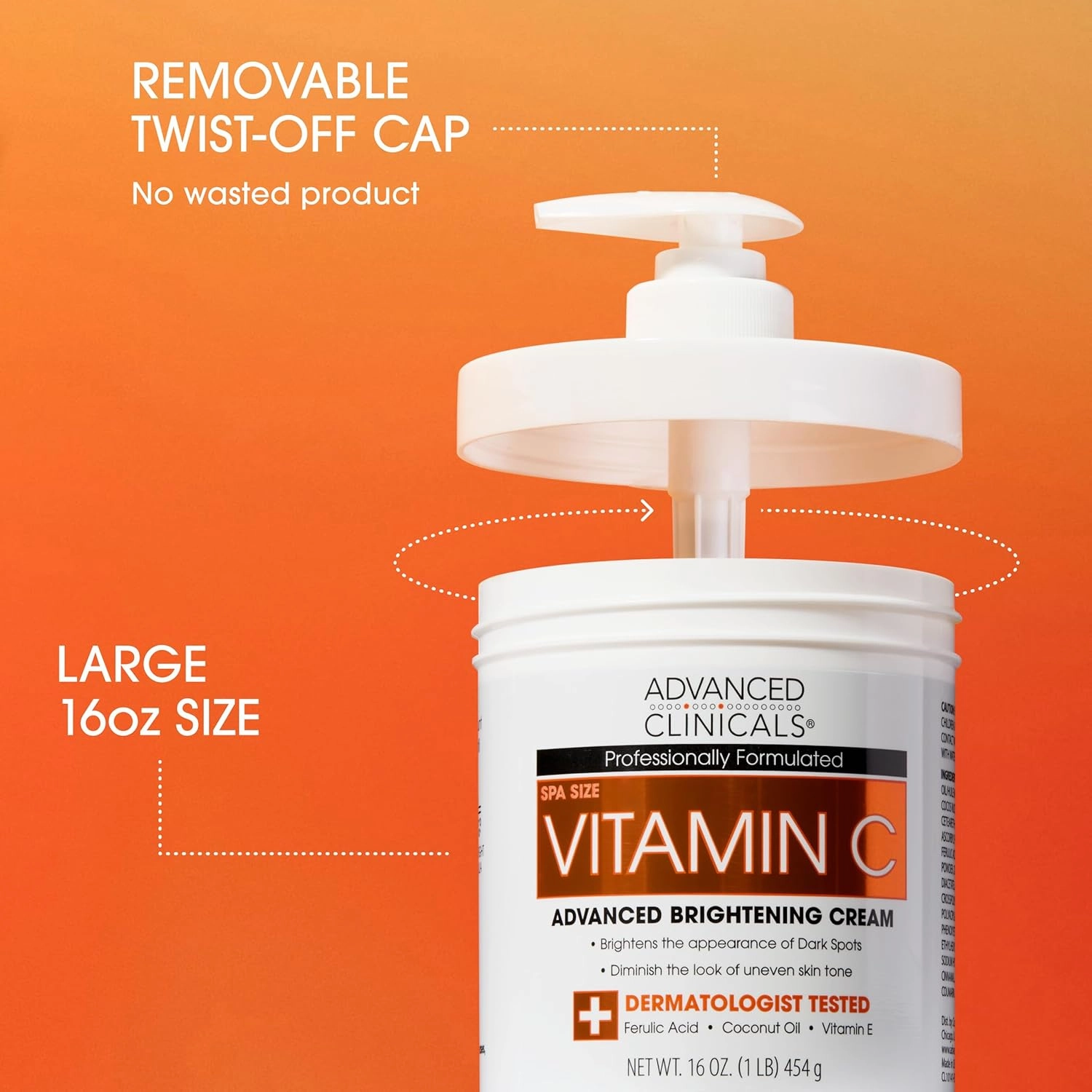 Advanced Clinicals Vitamin C Brightening Cream   Manuka Honey Body Lotion & Face Moisturizer 2pc Skincare Set For Women & Men | Body Butter Creams Help Reduce Appearance Of Dark Spots & Dry Skin, 2pc