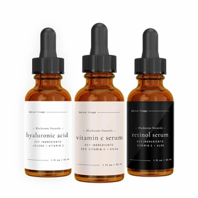 Age Defying Facial Serum Set | Vitamin-C, Retinol, Hyaluronic Acid (3 Pack) for Day and Night Beauty Regimen - All Natural and Moisturizing