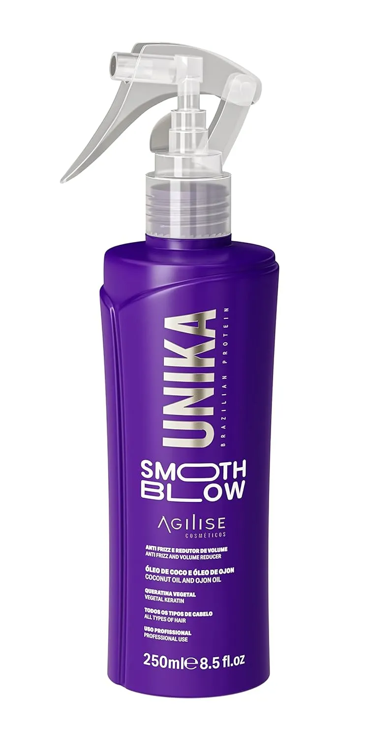 agilise - Unika Smooth Blow Anti Frizz - Hair Spray Volume Reducer and Anti Frizz Hair Products - Keratin Hair Treatment- VEGAN - 8.5fl.oz/250ml