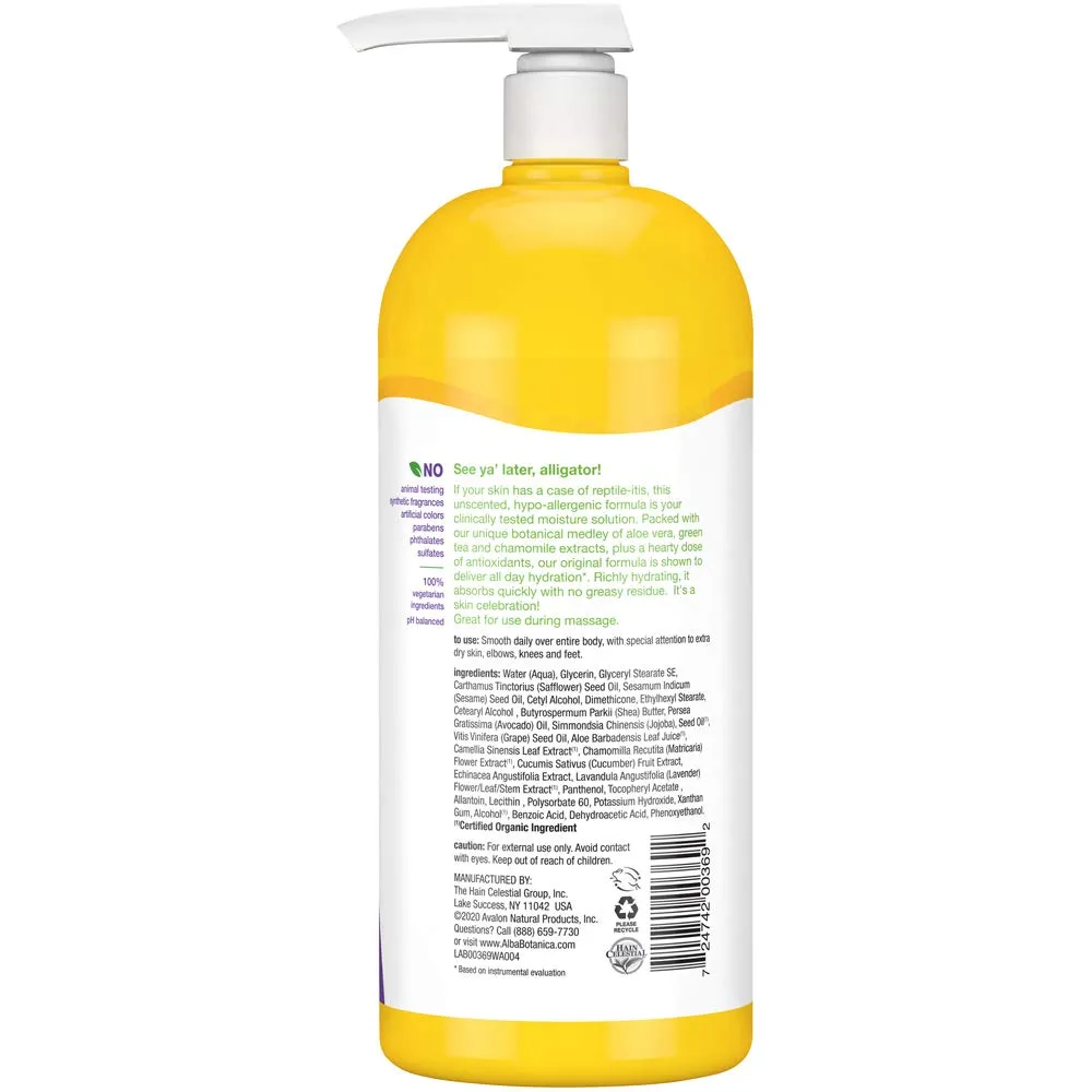 Alba Botanica Lotion Emollient Unscented, 32 Fl Oz