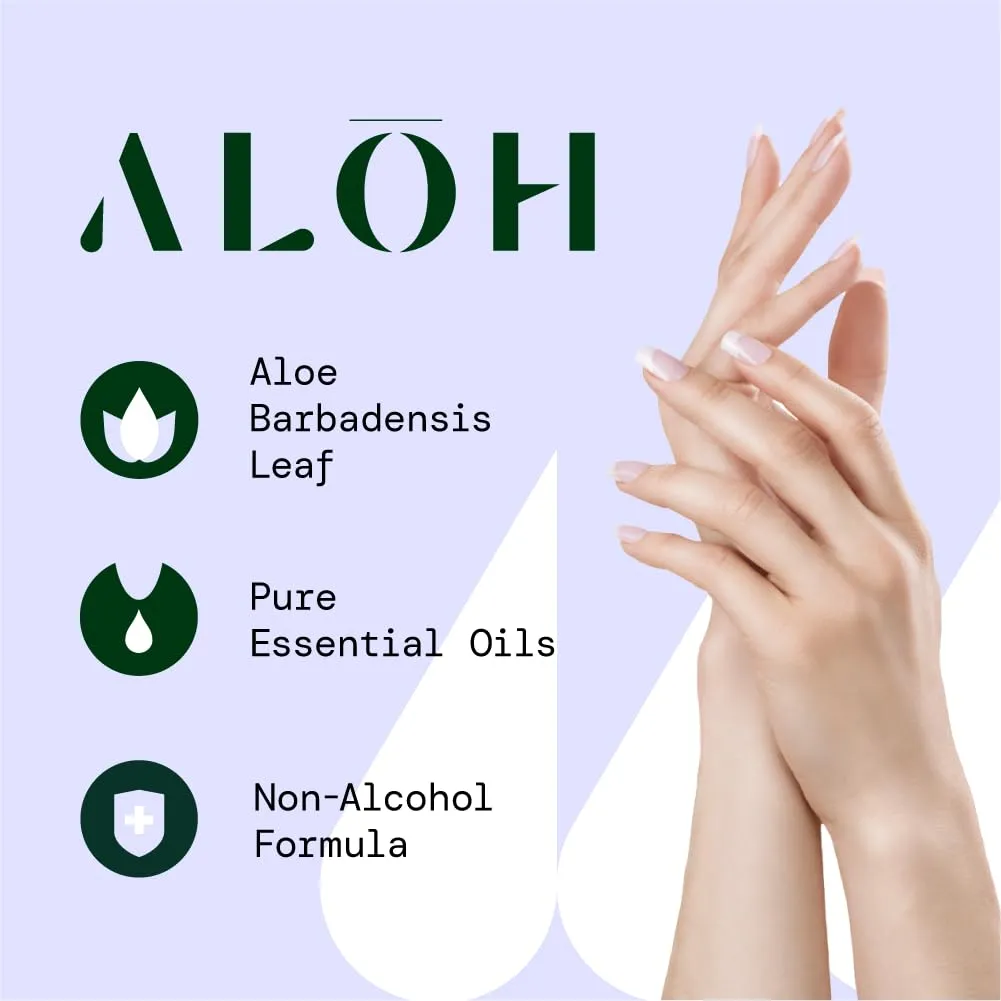 ALŌH Skin - Softening Sanitizing Hand Wipes - Peppermint Eucalyptus   Aloe (4 Boxes of 20 Individually Wrapped Wipes (80 wipes))
