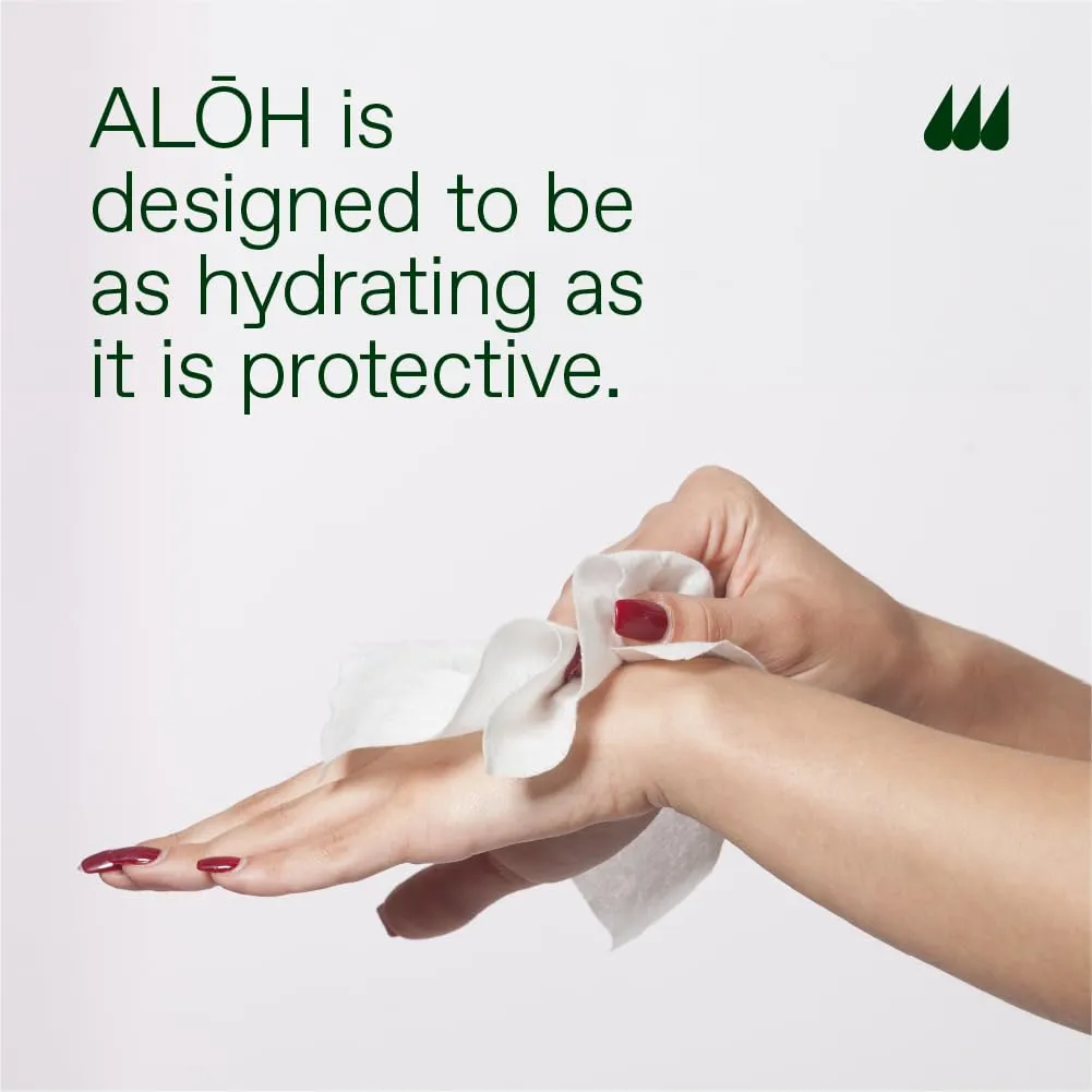 ALŌH Skin - Softening Sanitizing Hand Wipes - Peppermint Eucalyptus   Aloe (4 Boxes of 20 Individually Wrapped Wipes (80 wipes))