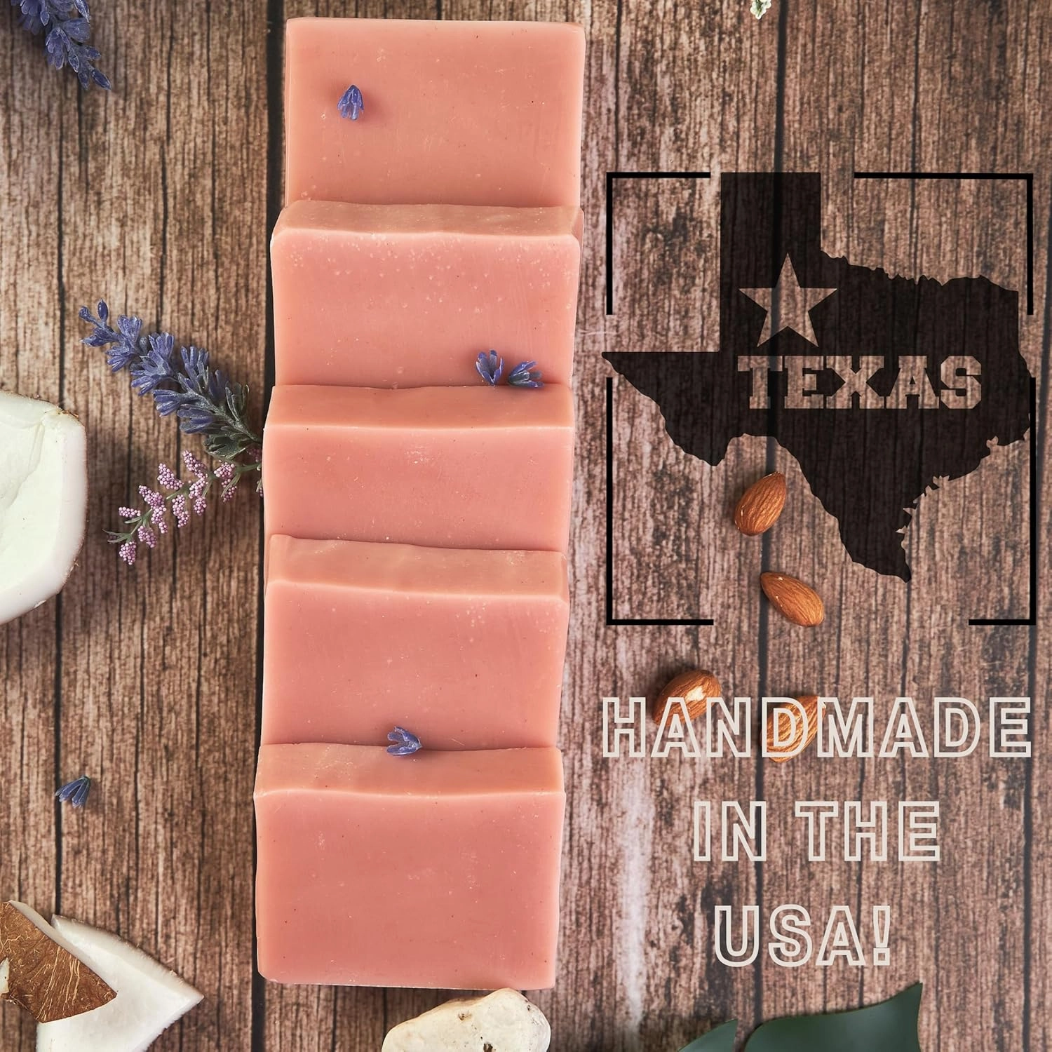 All Natural Soap For Women & Men | Lavender Soap | Handmade Soap | Natural Body Soap | Vegan Soap | Coconut Soap Bar | Chemical Free Natural Soap | Essential Oil Soap |Lavender Hand Soap (4-Pack)
