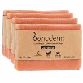 All Natural Soap For Women & Men | Lavender Soap | Handmade Soap | Natural Body Soap | Vegan Soap | Coconut Soap Bar | Chemical Free Natural Soap | Essential Oil Soap |Lavender Hand Soap (4-Pack)