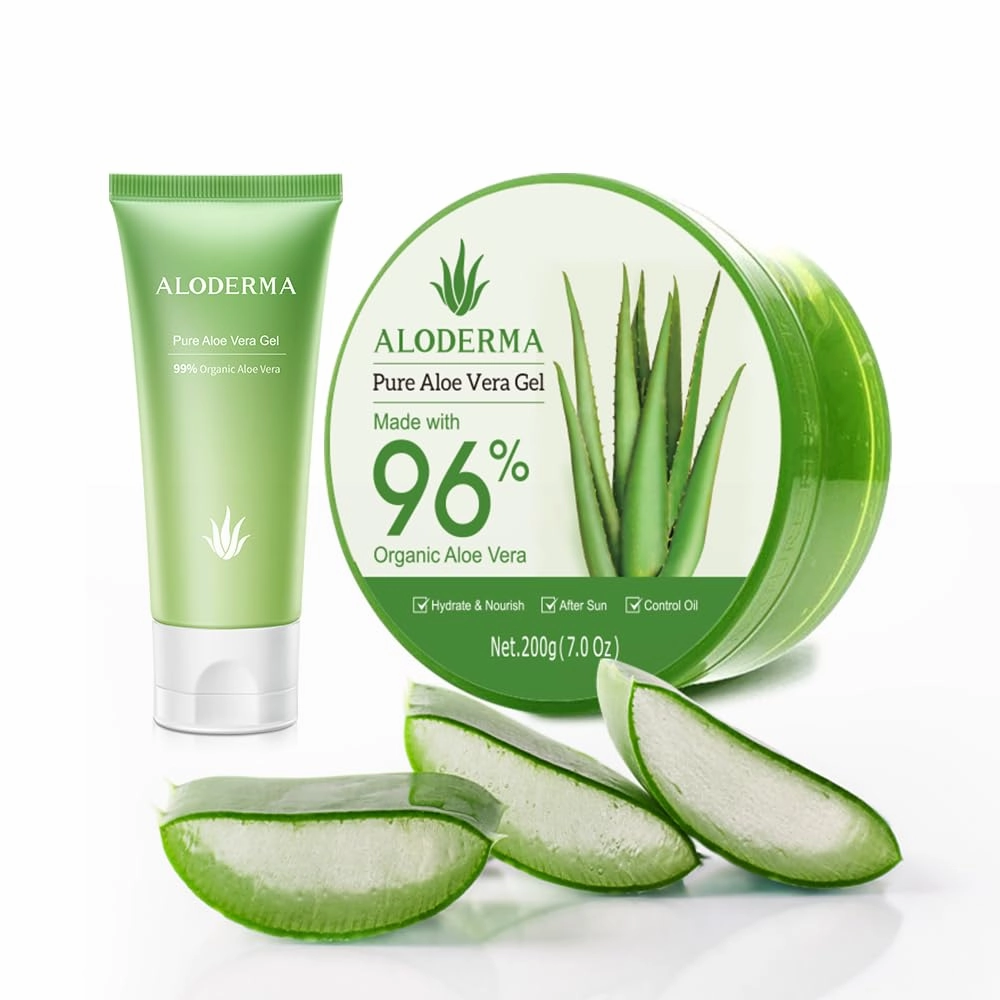 All Purpose Aloe Vera Gels Set - 3 Pack - 200g Aloe Vera Gel & 45g Aloe Vera Gel Travel Size x 2 pcs