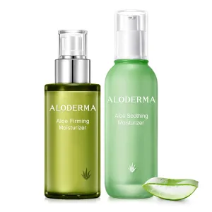 Aloderma Aloe Face Moisturizer Set, 2 Pieces - Soothing Moisturizer, Firming Moisturizer