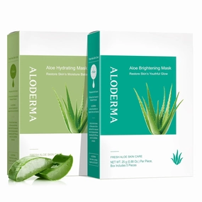 Aloderma Aloe Sheet Mask 2 Pack - Hydrating Mask, Brightening Mask