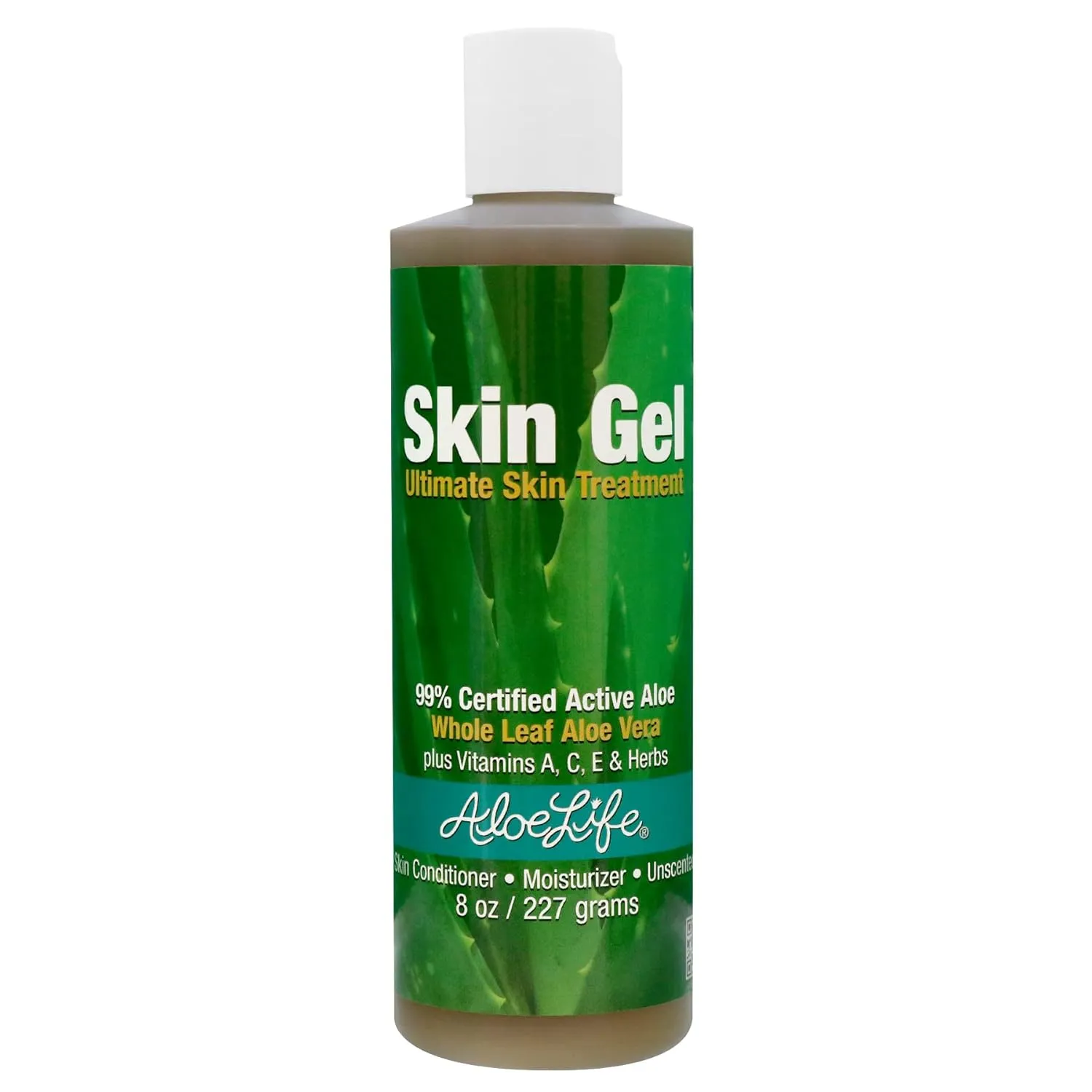 Aloe Life – Skin Gel & Herbs Ultimate Skin Treatment, 99% Certified Organic Whole Leaf Aloe Vera, Vitamins C, A, & E, Head-to-Toe Skin Care Support for the Whole Family, Fragrance-Free (8 oz)
