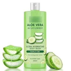 Aloe Vera & Cucumber Ultra Hydrating Body Wash, 250 Ml | Soothe & Calm | Paraben Free | All Skin Types