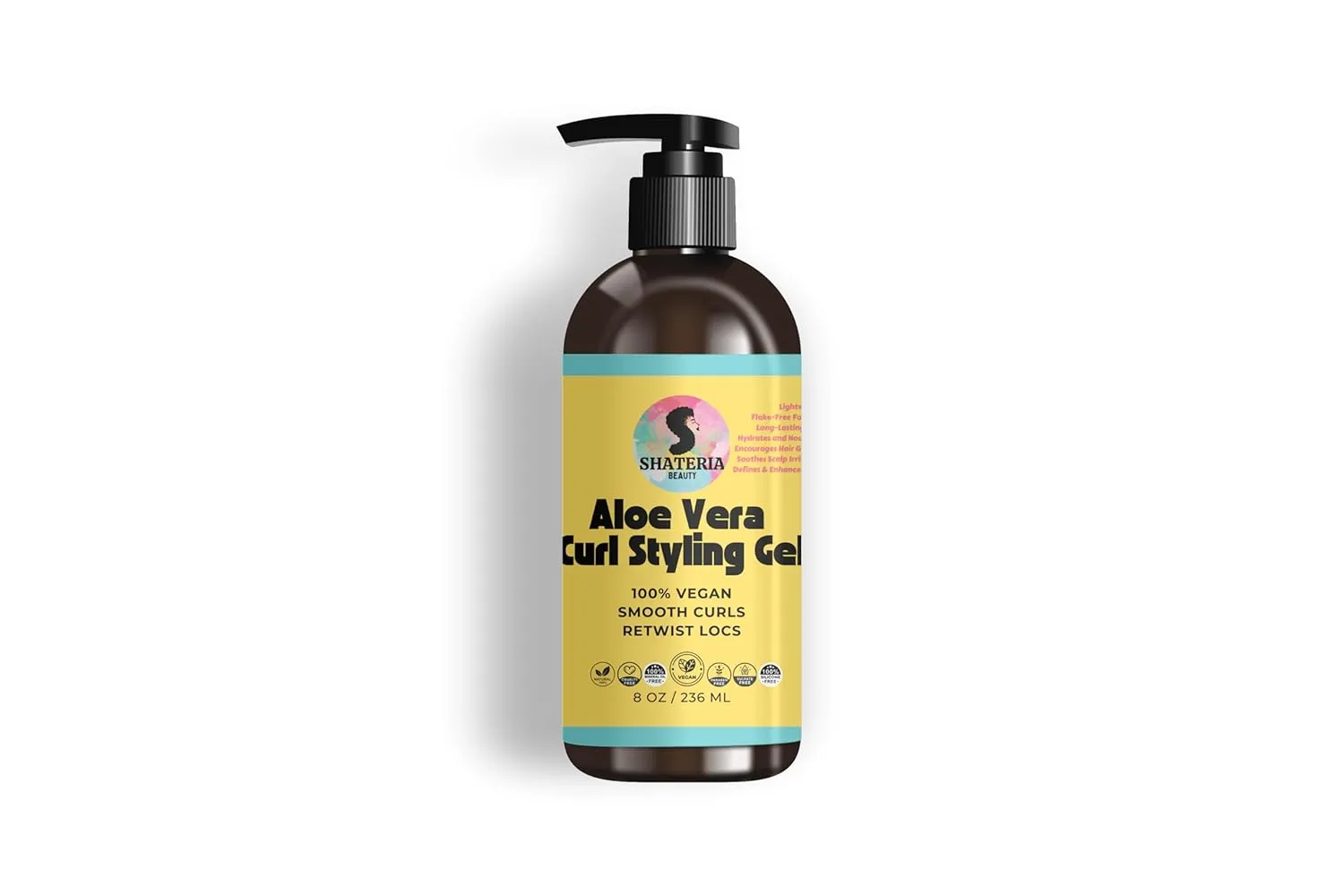 Aloe Vera Curl Styling Gel, Natural Hair Care, 8 oz
