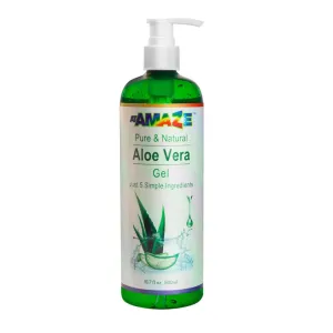 Aloe Vera Gel 16.7oz, Hair & Skin Moisturizer, 100% Pure Aloe Vera, Just 5 Simple Ingredients, Soothing & Moisturizing, Improves Skin & Hair, Helps Protect from Sun Exposure, No Water Added