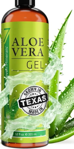 Aloe Vera Gel - 99% Organic, Big 12 oz - NO XANTHAN, so it Absorbs Rapidly with No Sticky Residue - made from REAL JUICE, NOT POWDER