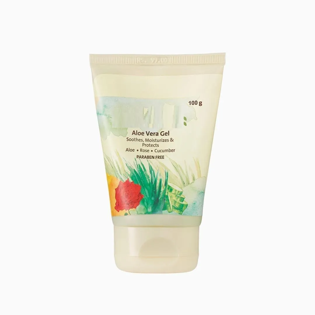 Aloe Vera Gel Enriched With Rose & Cucumber For Face & Skin | Pure & Natural Face Gel Helps in Healing of Skin (100 Gram)