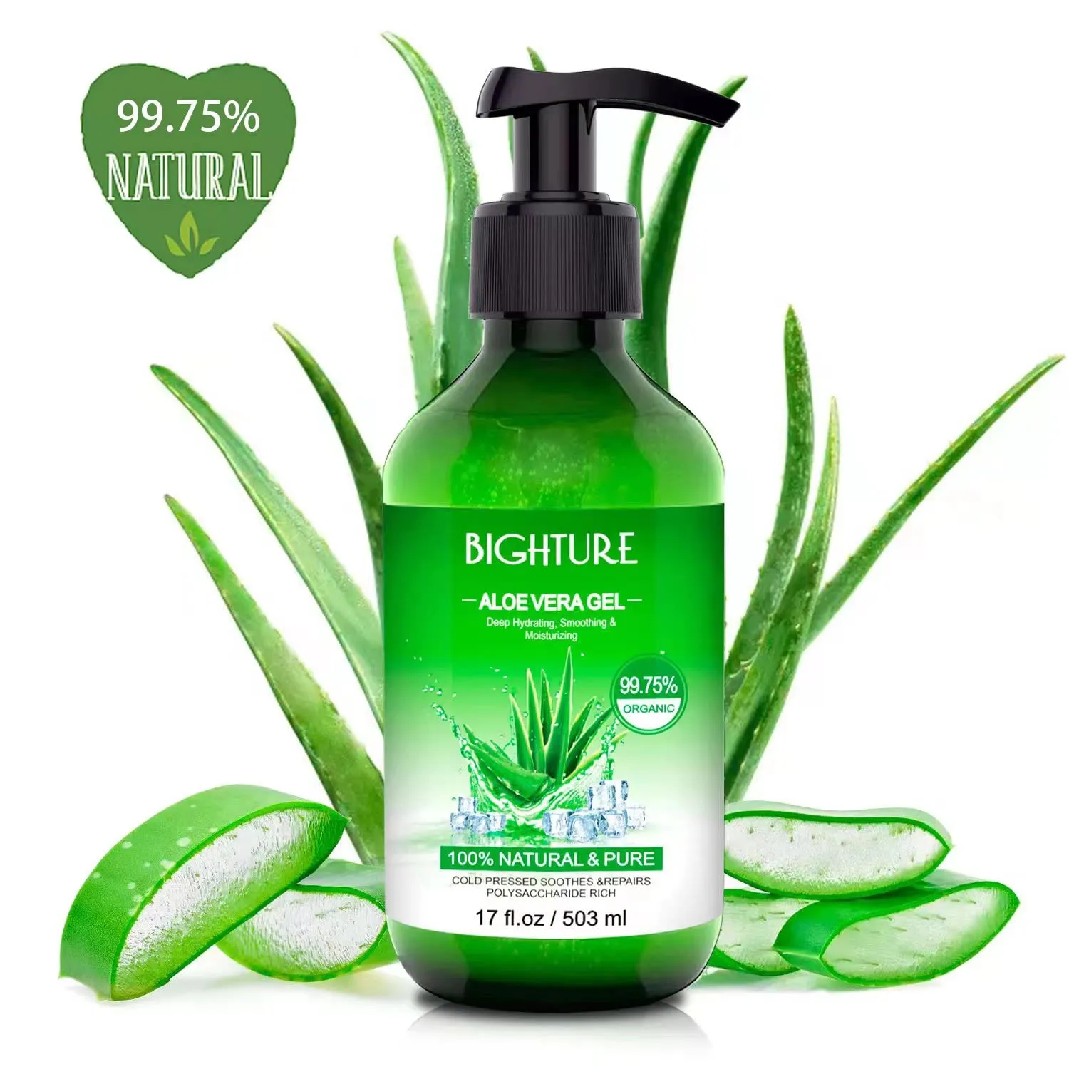 Aloe Vera Gel for Face - Organic Aloe Vera Gel from 100 Percent Pure Aloe Vera Use to Skin Sunburn Relieve, Soothing and Firming