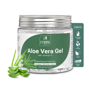 Aloe Vera Gel Moisturizer for Face & Hair, Aloe Gel, Enriched with Vitamin E for Soothing Skin, Paraben & Silicone Free 200g