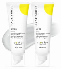 Aloe Vera After Sun Gel by Florida Glow - Pack of 2 Organic Aloe Vera Gel for Sunburn Relief - 98% Pure Aloe Vera Moisturizer for Face, Skin - Enriched with Vitamin B5 Non-Sticky Xanthan Free