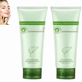 Aloe Vera Exfoliating Cleansing Gel, Gentle Exfoliating Skin Care Gel for Face and Body