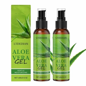 Aloe vera Ge - Hydrating Aloe Gel, Non-Sticky, Easy Travel Size Tube for Face, Skin, Hair & Sunburn Relief, 2-Pack