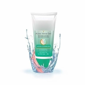 Aloe Vera Gel For Face | 150g | Moisturizer For Face With 99% Pure Natural AloeVera, Vitamin E & Glycerin For Hydrating Skin, Body & Hair | No Parabens, No Sulphates
