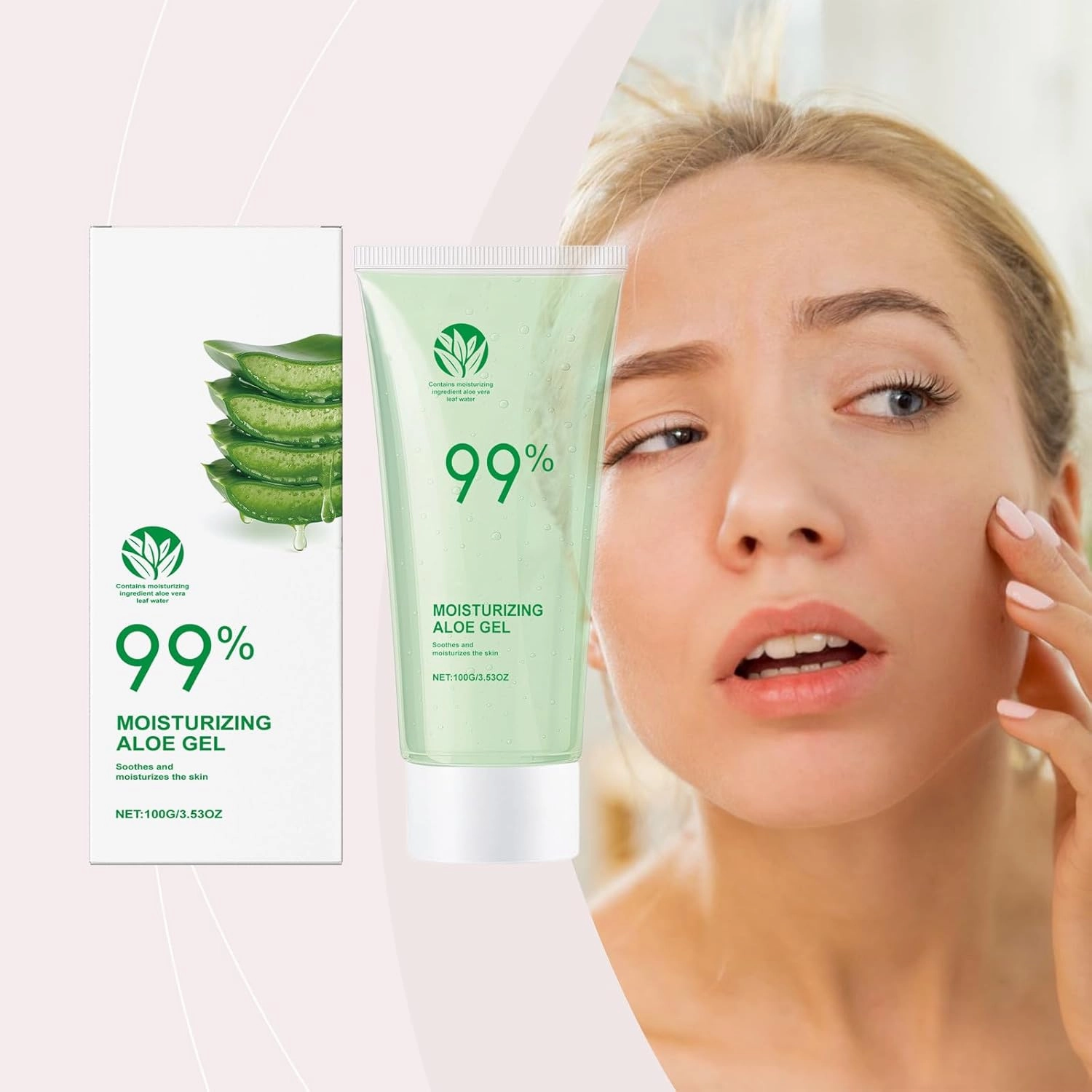 Aloe Vera Gel for Face Made within 12 Hours of Harvest, Natural Hydrating Pure Aloe Vera for Soothing Skincare, Moisturizing Aloe Gel for Skin, Face, & Sensitive Skin (2)