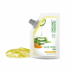 Aloe Vera Gel: Turmeric | Hair & Skin Moisturizer | For Glowing Skin & Soft Hair | For Men & Women | 100% Certified Organic | Sulphate & Paraben-free - 100gm,