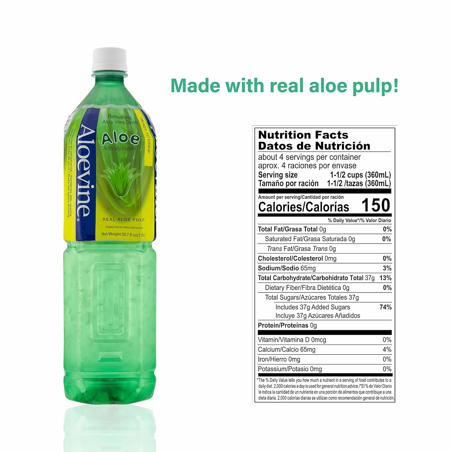 ALOEVINE Aloe Vera Drink 50.7 oz. 6 Pack (Original)