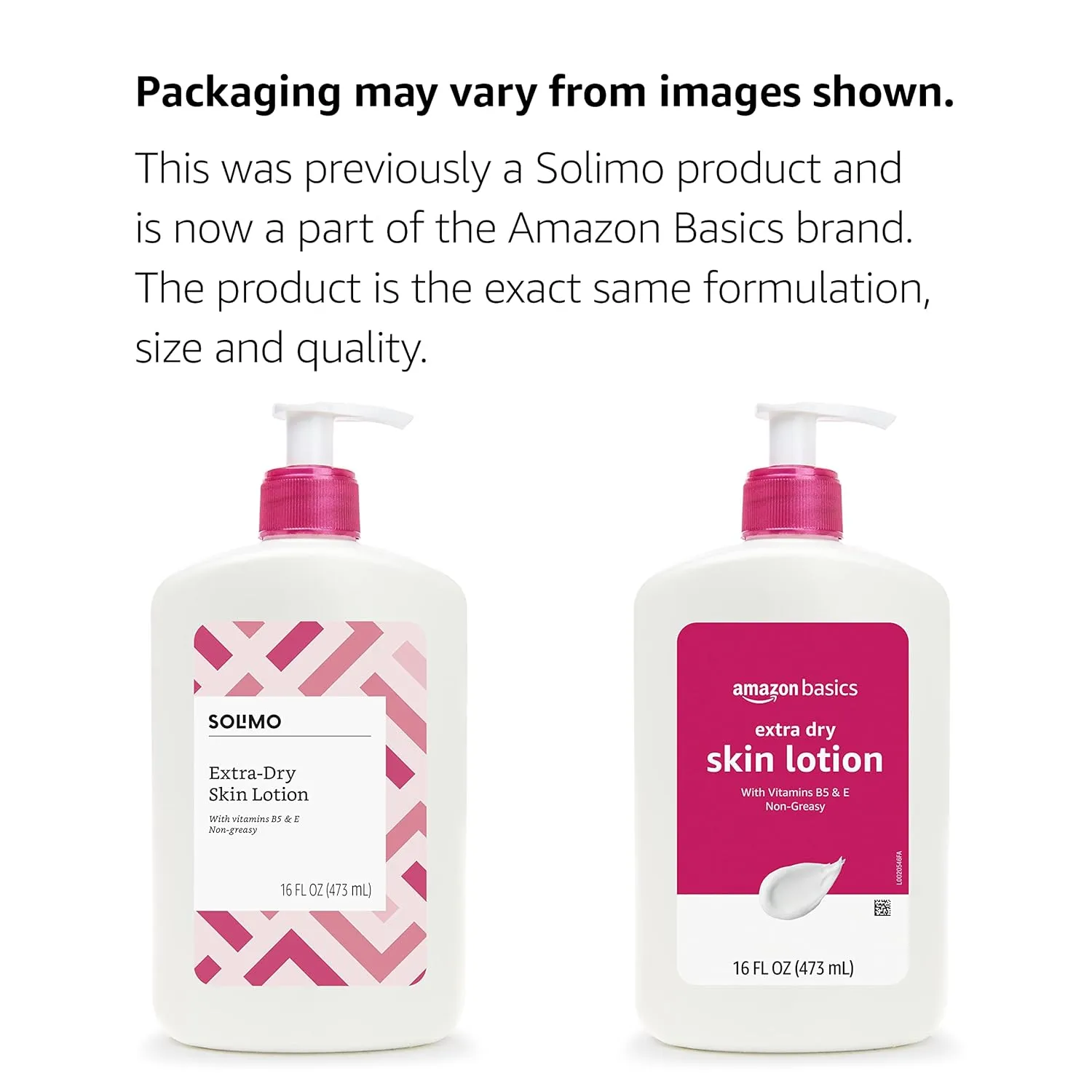 Amazon Basics Body Lotion for Extra-Dry Skin with Vitamins B5 & E, Clean Scent, 16 fl oz, Pack of 4 (Previously Solimo)